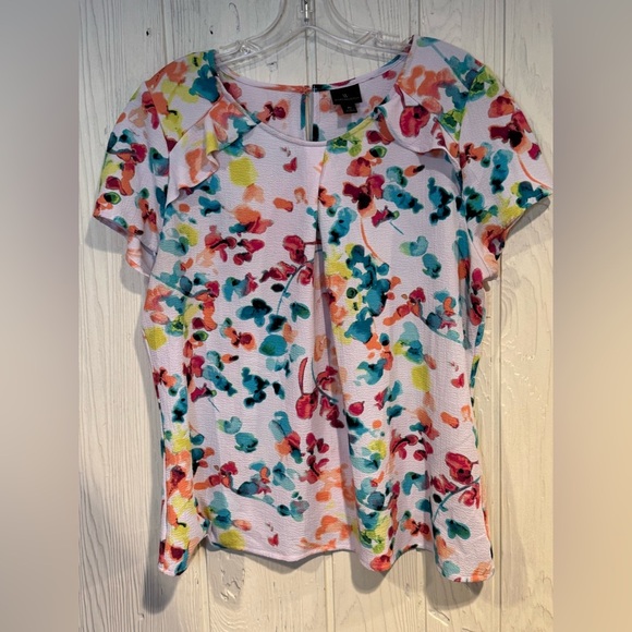 Worthington Floral Multicolor Blouse - XL - Picture 1 of 9